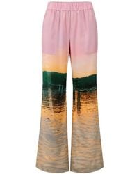 Silvia Tcherassi - Nerea Landscape-Print Trousers - Lyst