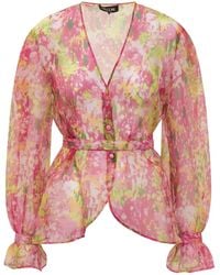 Del Core - Floral-Print Blouse - Lyst