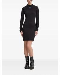 HUGO - High-Neck Long-Sleeve Dress - Lyst