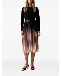 DKNY - Robe Mi-Longue Plissée À Taille Ceinturée - Lyst