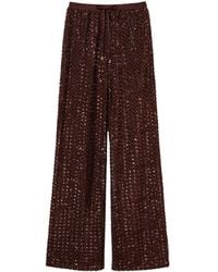 Twinset - Broek Met Wijde Pijpen En Pailletten - Lyst