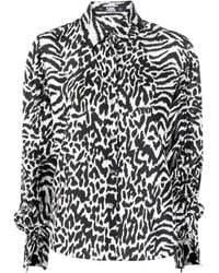 KARL LAGERFELD - Animal-Print Silk Shirt - Lyst