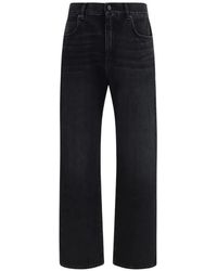 Balmain - Wide-Leg Cotton Jeans - Lyst