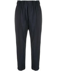 Brunello Cucinelli - Elasticated-Waist Cropped Trousers - Lyst
