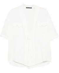 Daniele Alessandrini - Shawl-Collar Pocket-Detail Shirt - Lyst