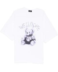 we11done - Punky Teddy-Bear Printed T-Shirt - Lyst