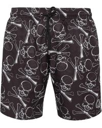 Philipp Plein - Skull-Print Drawstring Swim Trunks - Lyst