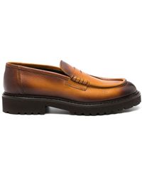 Doucal's - Tumbled Pebbled Leather Loafers - Lyst