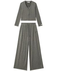 Izzue - Button-Up Cardigan And Track Pants Set - Lyst