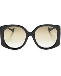 Gucci - Logo-Detail Geometric-Frame Sunglasses - Lyst