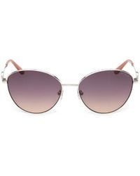 GUESS EYEWEAR - Logo-Plaque Round-Frame Sunglasses - Lyst