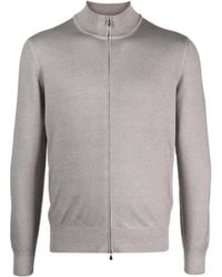 Barba Napoli - Zipped-up Virgin Wool Cardigan - Lyst