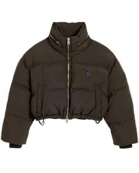 Ami Paris - Coffee Zip-Up Down Jacket - Lyst