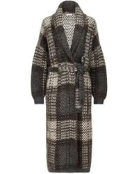 Brunello Cucinelli - Dazzling Tartan Double Knit Coat - Lyst