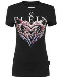 Philipp Plein - Crystal-Embellished Logo-Print T-Shirt - Lyst