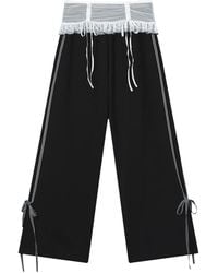 B+ AB - Ruffle-Detail Side-Stripe Trousers - Lyst