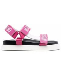 Moschino - Logo-Strap Flat Sandals - Lyst