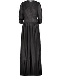 Rochas - Pleated Belted Maxi Dress - Lyst