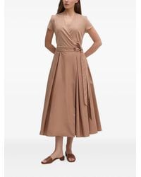 Sandro Ferrone - Robe Mi-Longue Ceinturée À Design Portefeuille - Lyst