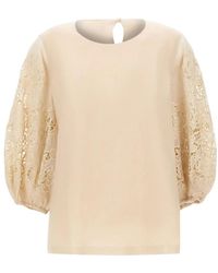 Max Mara - Blouse À Manches En Macramé - Lyst