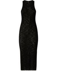 Pinko - Ribbed Slim-Fit Midi Dress With Rips - Lyst
