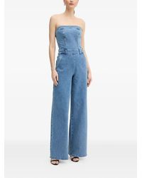 Guess - Strapless Flared Jumpsuit - Lyst