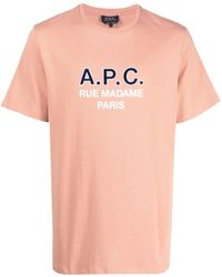 A.P.C. - T-shirt Met Logoprint - Lyst