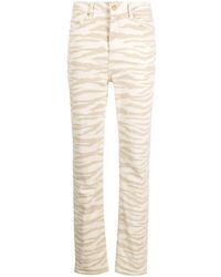 Ganni - Swigy Zebra-print Jeans - Lyst
