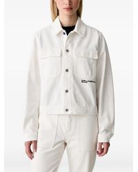 KARL LAGERFELD - Veste En Jean À Logo Imprimé - Lyst