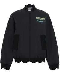 Moschino - Scalloped-Edge Logo-Print Bomber Jacket - Lyst