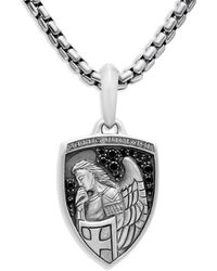 David Yurman - St. Michael Sterlingsilber-Amulett Mit Diamanten 26Mm - Lyst