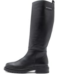 KARL LAGERFELD - Logo-Detail Side-Zip Knee-High Boots - Lyst