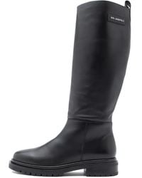 Karl Lagerfeld - Stivali Al Ginocchio Con Logo - Lyst