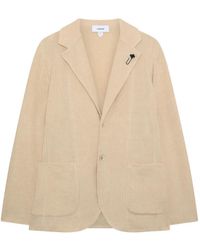 Lardini - Single-Breasted Ribbed Jacket - Lyst