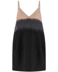 Tela - Robe Courte Colour Block À Effet Brossé - Lyst
