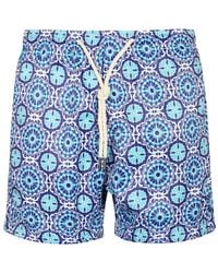 Penfield - Taormina Geometric-Print Swim Shorts - Lyst