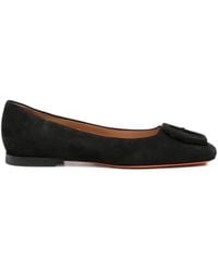 Santoni - Square-Toe Ballet Flats - Lyst