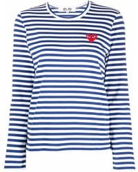 COMME DES GARÇONS PLAY - Logo Striped Cotton T-Shirt - Lyst