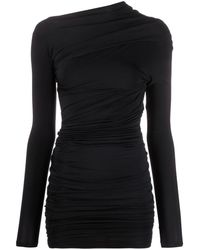 Balenciaga - Robe courte asymétrique à fronces - Lyst