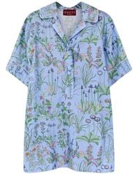 Gucci - Blue Silk Pattern Shirt - Lyst