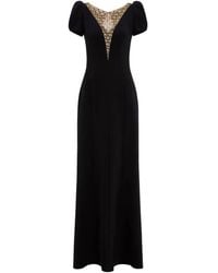 Jenny Packham - Puff-Sleeve Crystal-Embellished Maxi Dress - Lyst