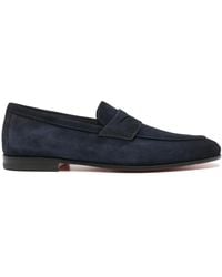 Santoni - Penny-Slot Suede Loafers - Lyst