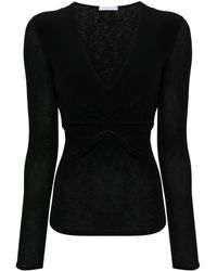 Patrizia Pepe - Ruched-detailed Fine-knit Jumper - Lyst