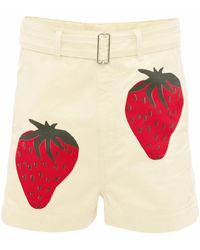 JW Anderson - Beige Strawberry-print Shorts - Lyst