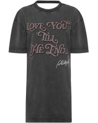 Philipp Plein - Love Plein Embellished Mini T-Shirt Dress - Lyst
