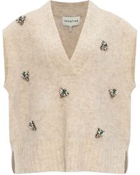 Munthe - Oshali Bee-brooch Knitted Vest - Lyst