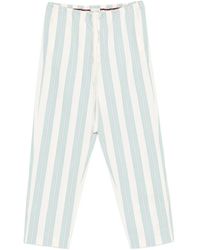 forte_forte - Striped Drawstring-Fastening Trousers - Lyst