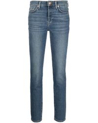 7 For All Mankind - Roxanne Mid Waist Skinny Jeans - Lyst