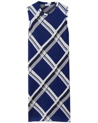 Burberry - Check Silk Dress - Lyst