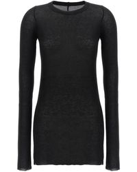 Rick Owens - T-Shirt En Maille Nervurée À Bords Francs - Lyst
